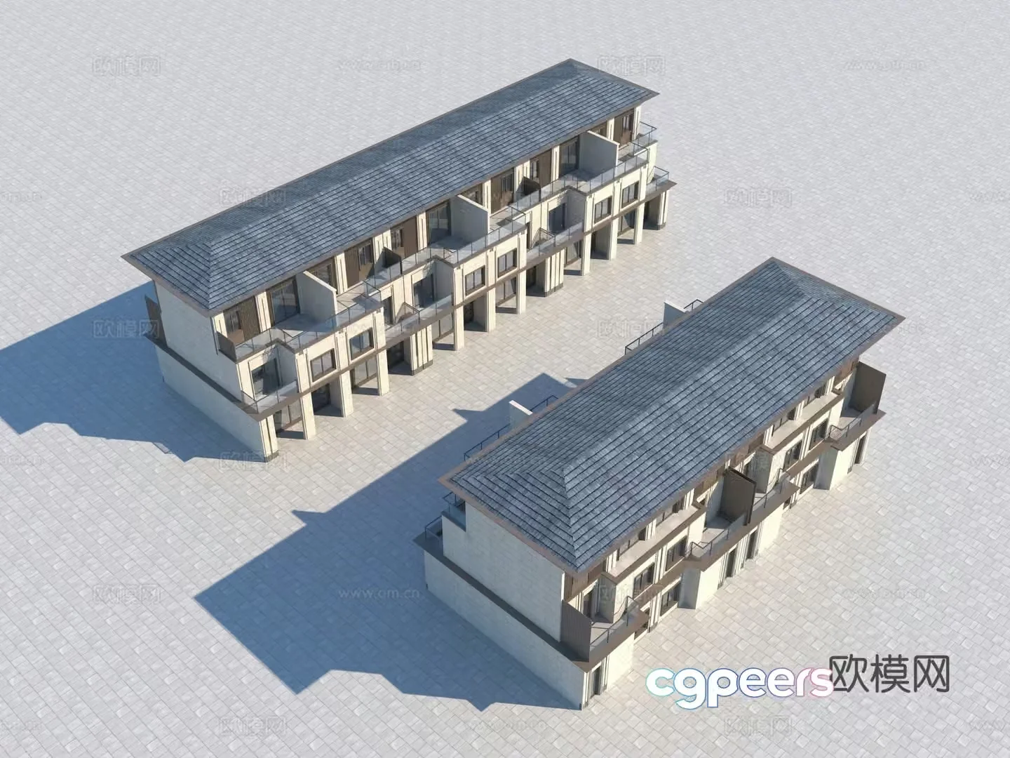 New Chinese-style villa appearance 3D model