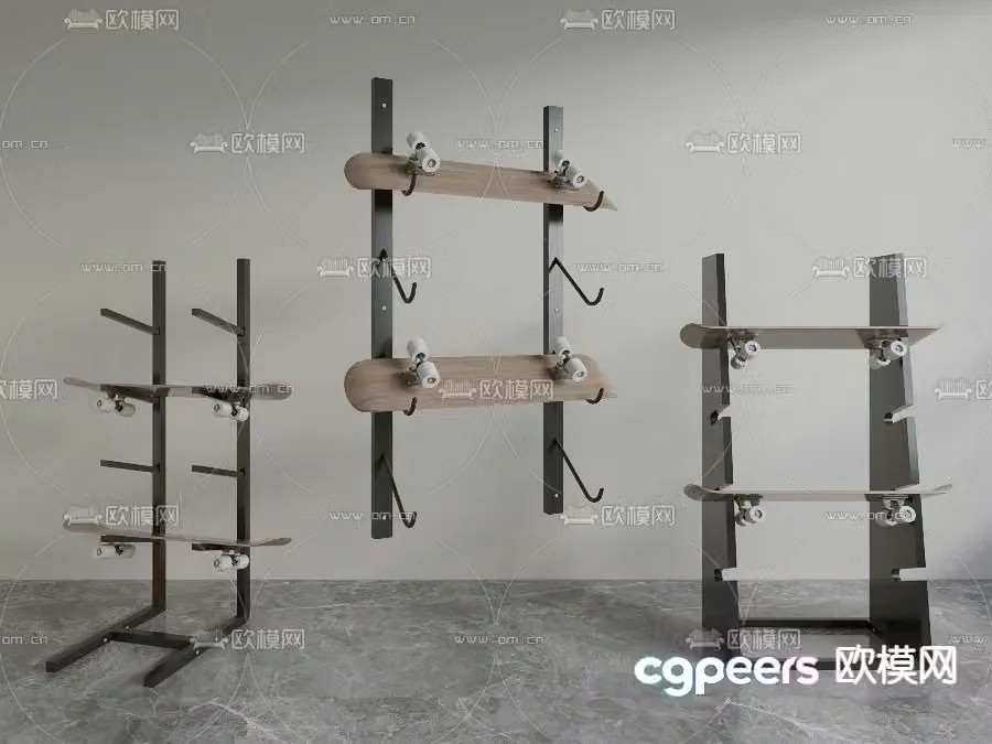 Modern skateboard wall mount 3d model