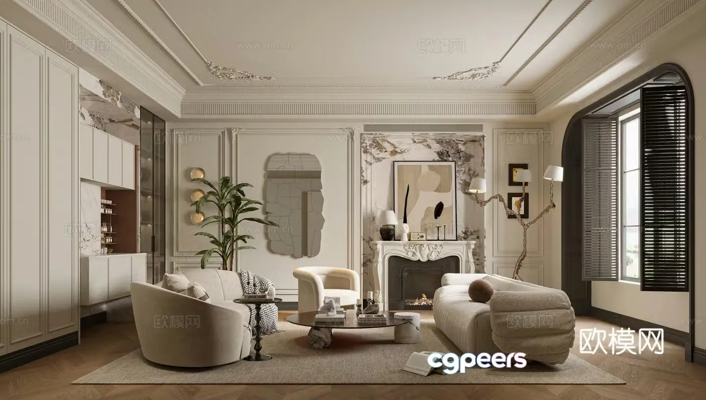 French living room 3d model