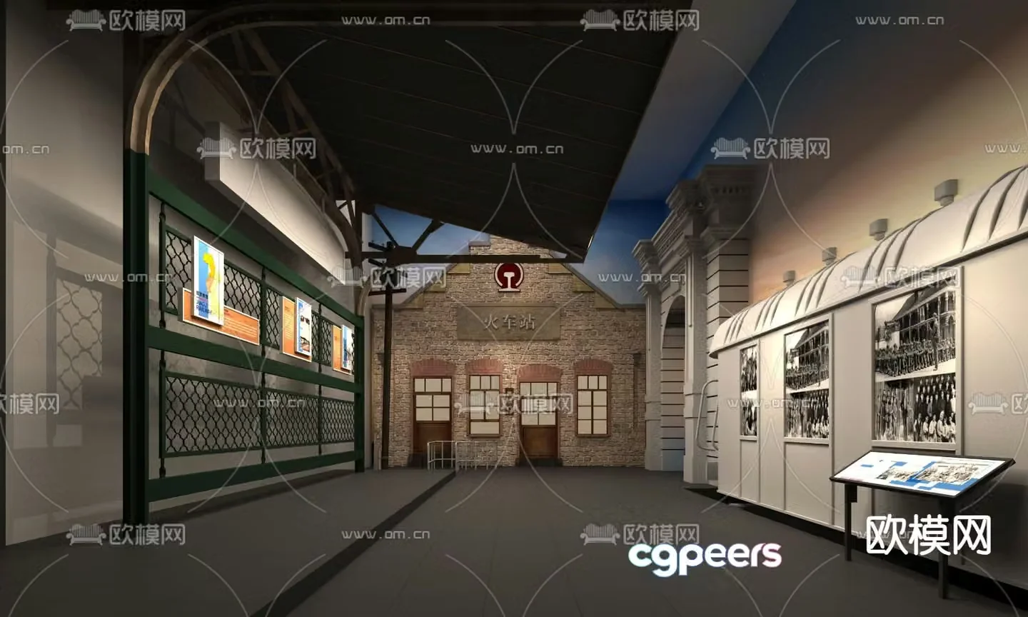 Republic of China Style Exhibition Hall Preface Hall 3D Model