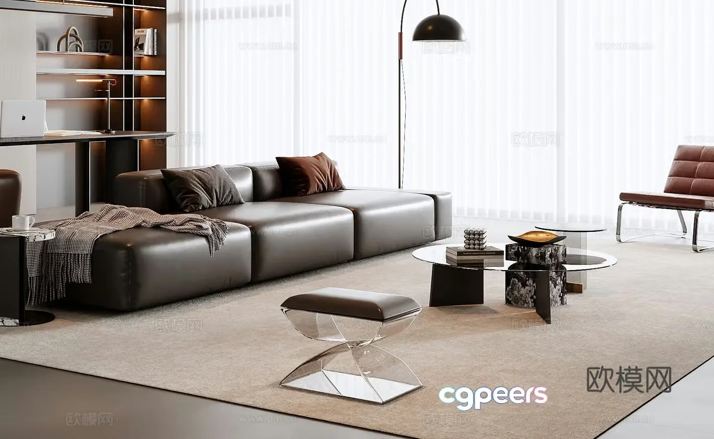 Italian modular sofa modular sofa 3d model