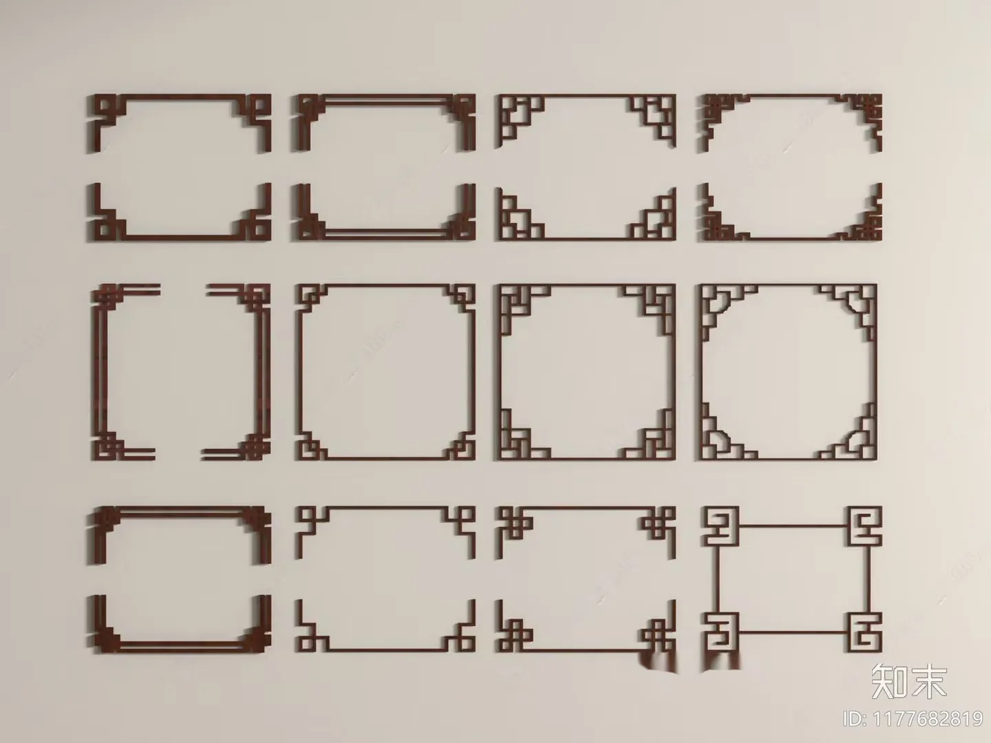 Pixelated Brown Frames 3D Model – 6006 – VRAY Render