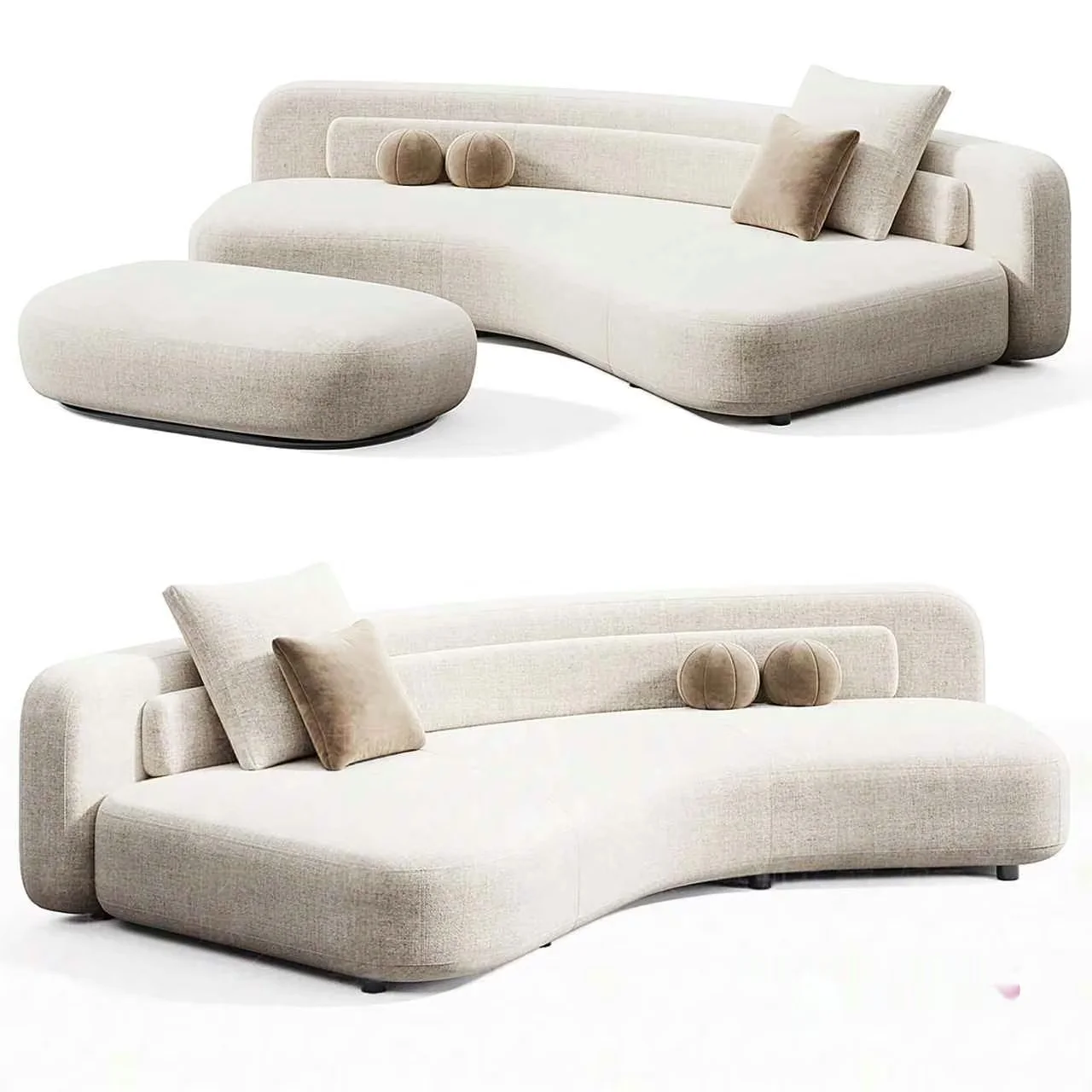 Modern L-Shaped Sofa 3D Model – 15576 – CORONA Render