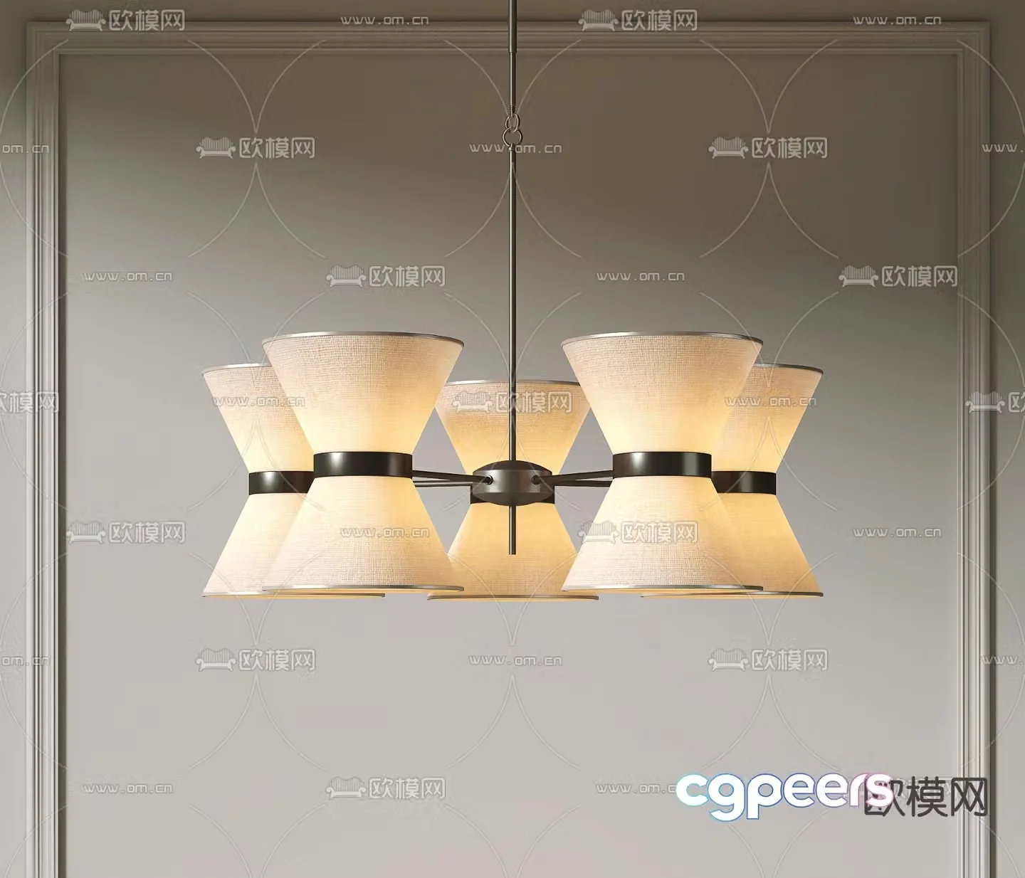 Wasabi Chandelier Horn Chandelier 3D Model