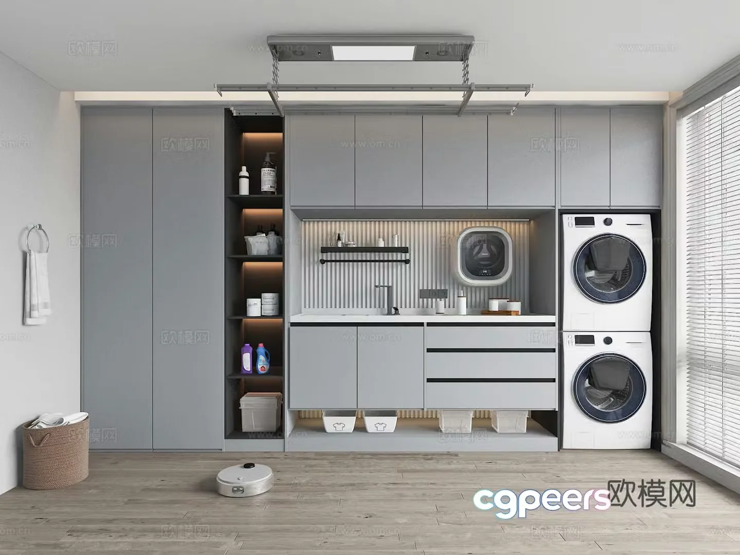 Modern washing machine cabinet 3d model