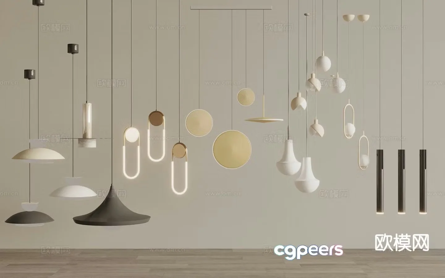 Cream style small chandelier 3d model