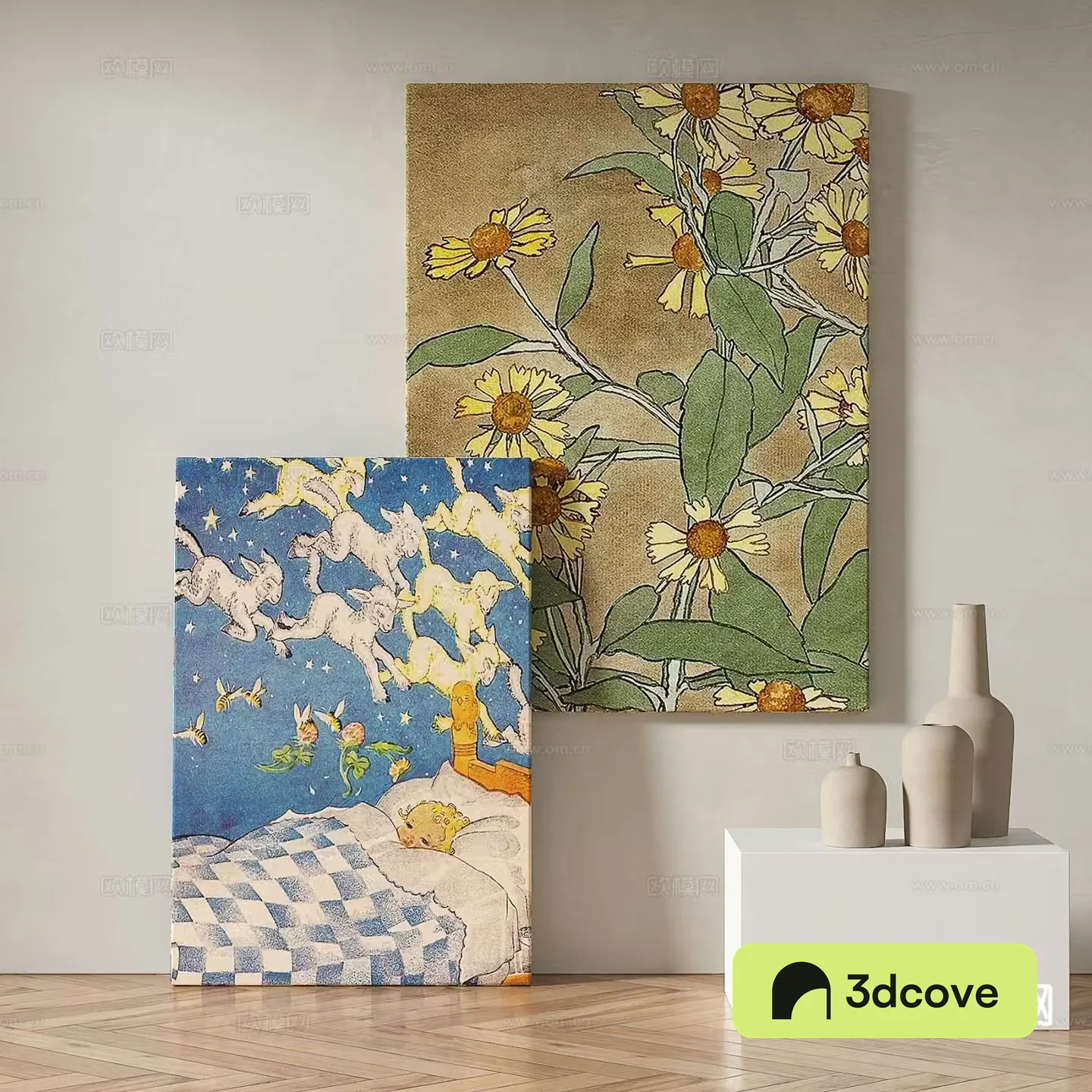 Modern cartoon painting decorative painting