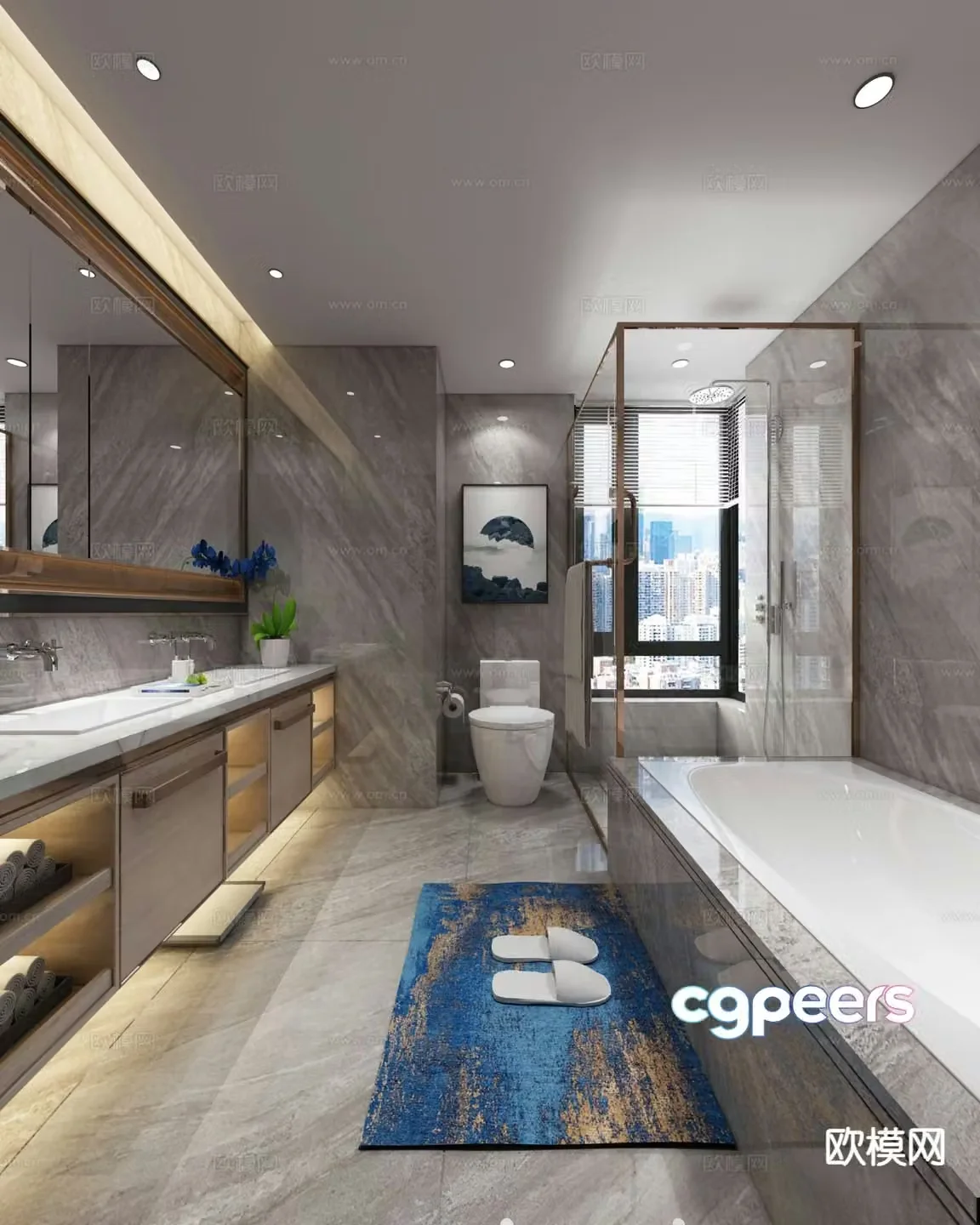 New Chinese style bathroom bathroom 3d model