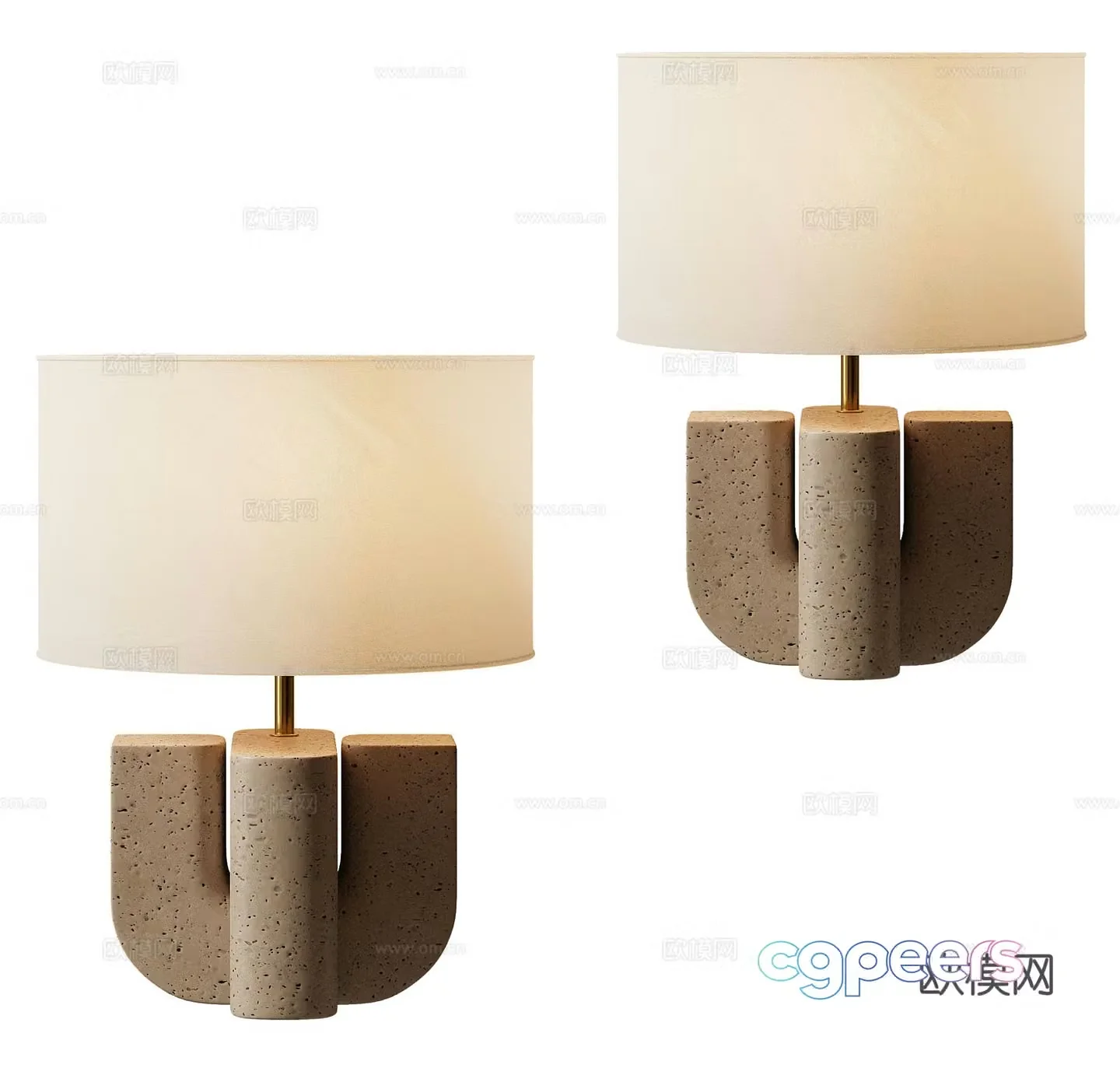 Wasabi Fengteng lamp B&B table lamp Middle-aged table lamp Paper table lamp Stone table lamp Decorative table lamp 3D model