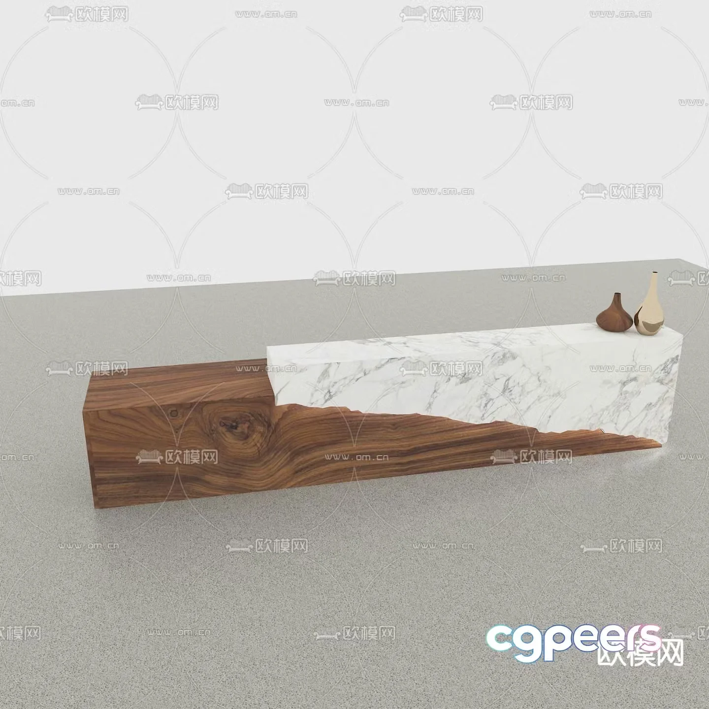 Company reception information desk 3d model