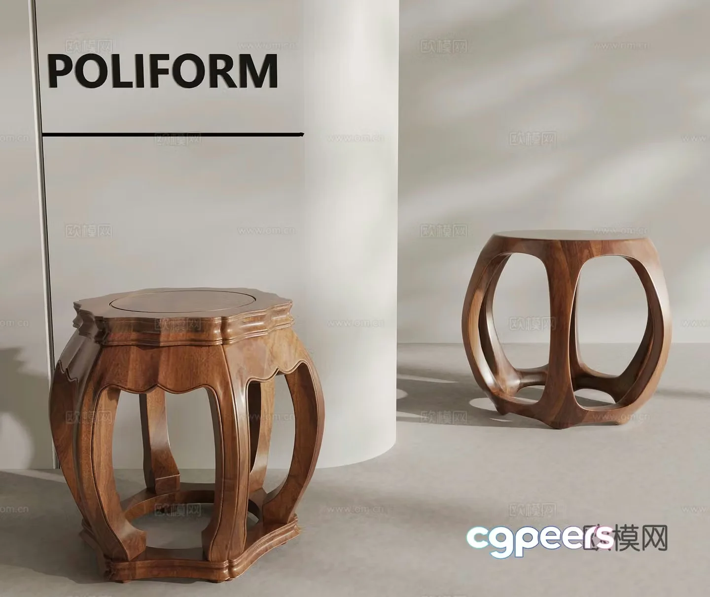 Stool New Chinese stool 3D model