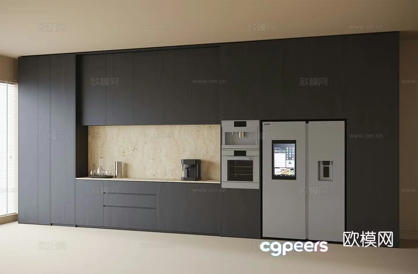 Modern sideboard cabinet cabinet refrigerator cabinet 3d model