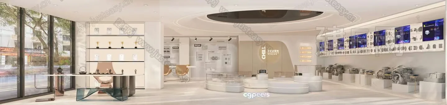 Modern Store Design 3D Model – 369 – VRAY Render