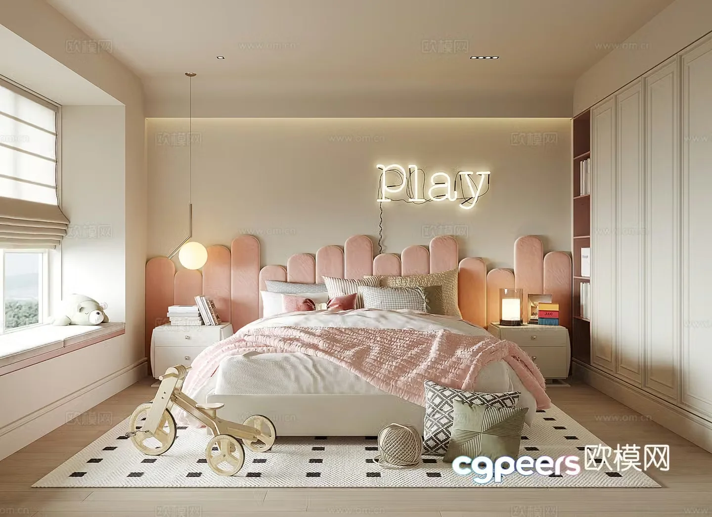 Modern girl room 3d model