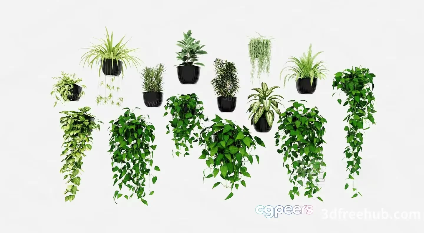 Plants In Pots 3D Model – 22400 – VRAY Render