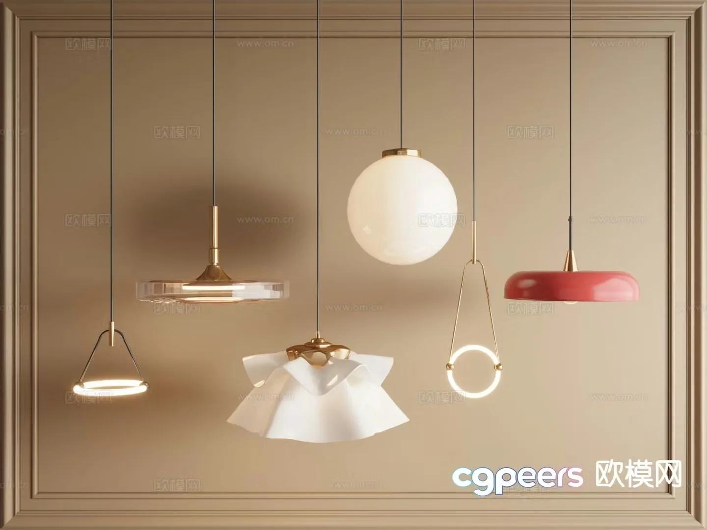 Bedside small chandelier 3d model
