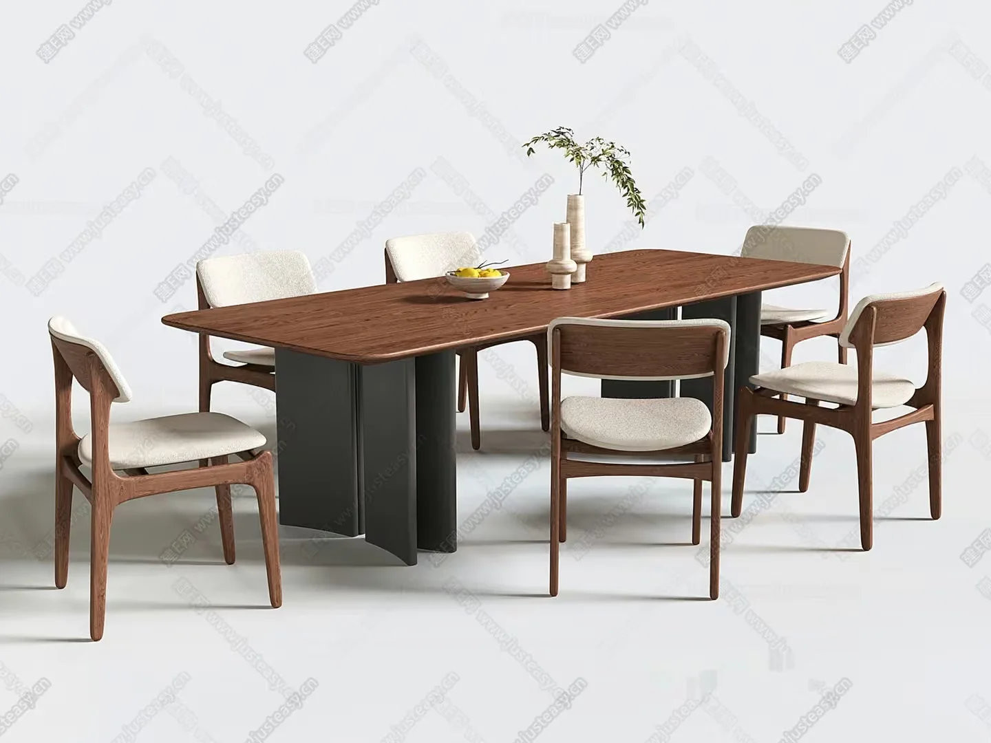 Wooden Dining Table 3D Model – 17316 – VRAY Render