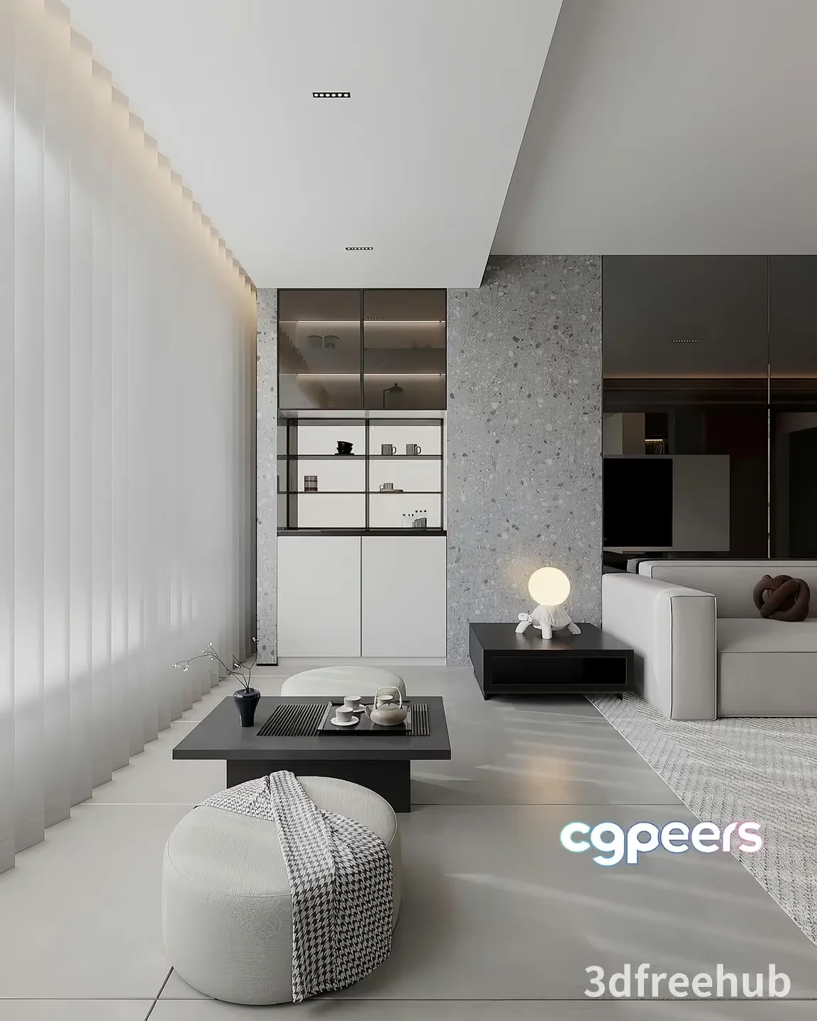 Modern Living Room 3D Model – 22914 – VRAY Render