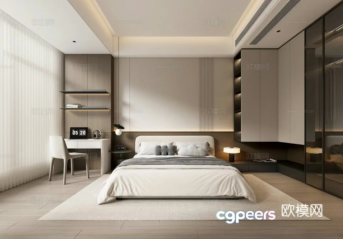Modern bedroom master bedroom 3d model