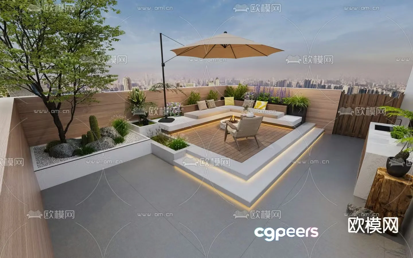 Roof Garden Terrace 3d model