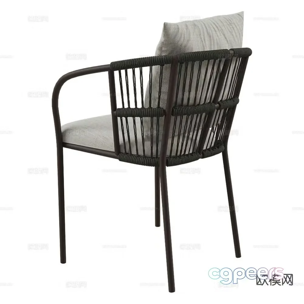 Skargaarden wrought iron chair dining chair outdoor chair 3d model