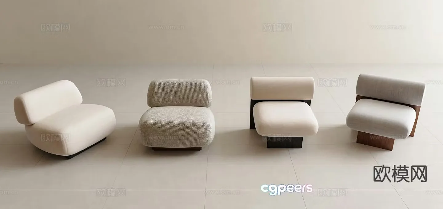 Medieval style single sofa leisure sofa 3d model