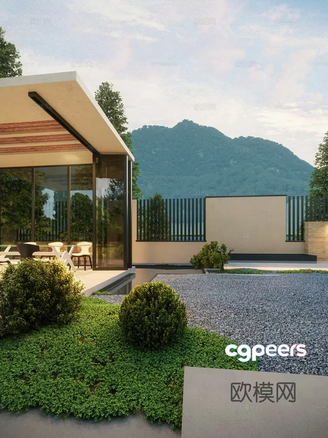 Country Garden Landscape Sketch 3D Model