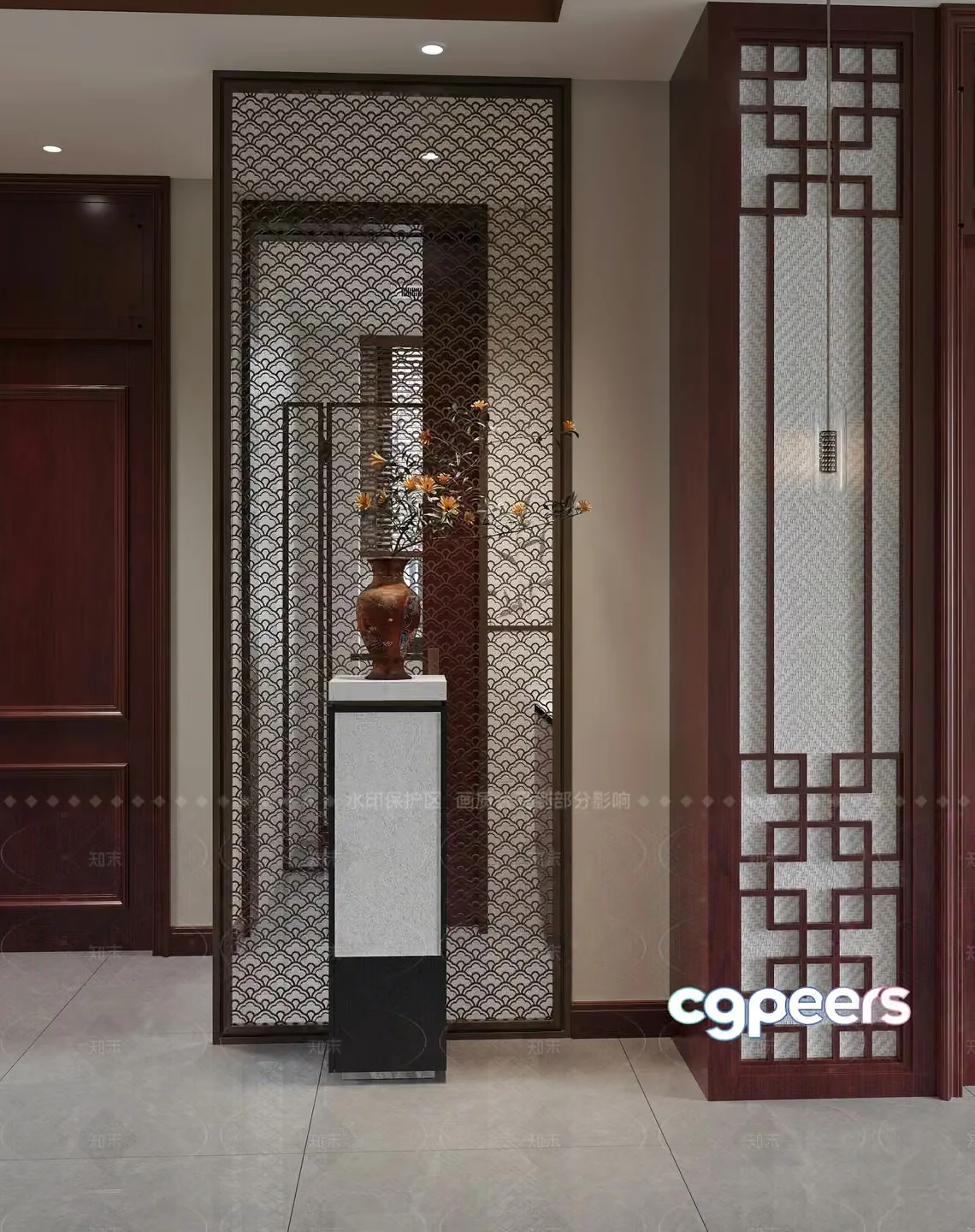 A Decorative Wall Panel 3D Model – 9869 – VRAY Render