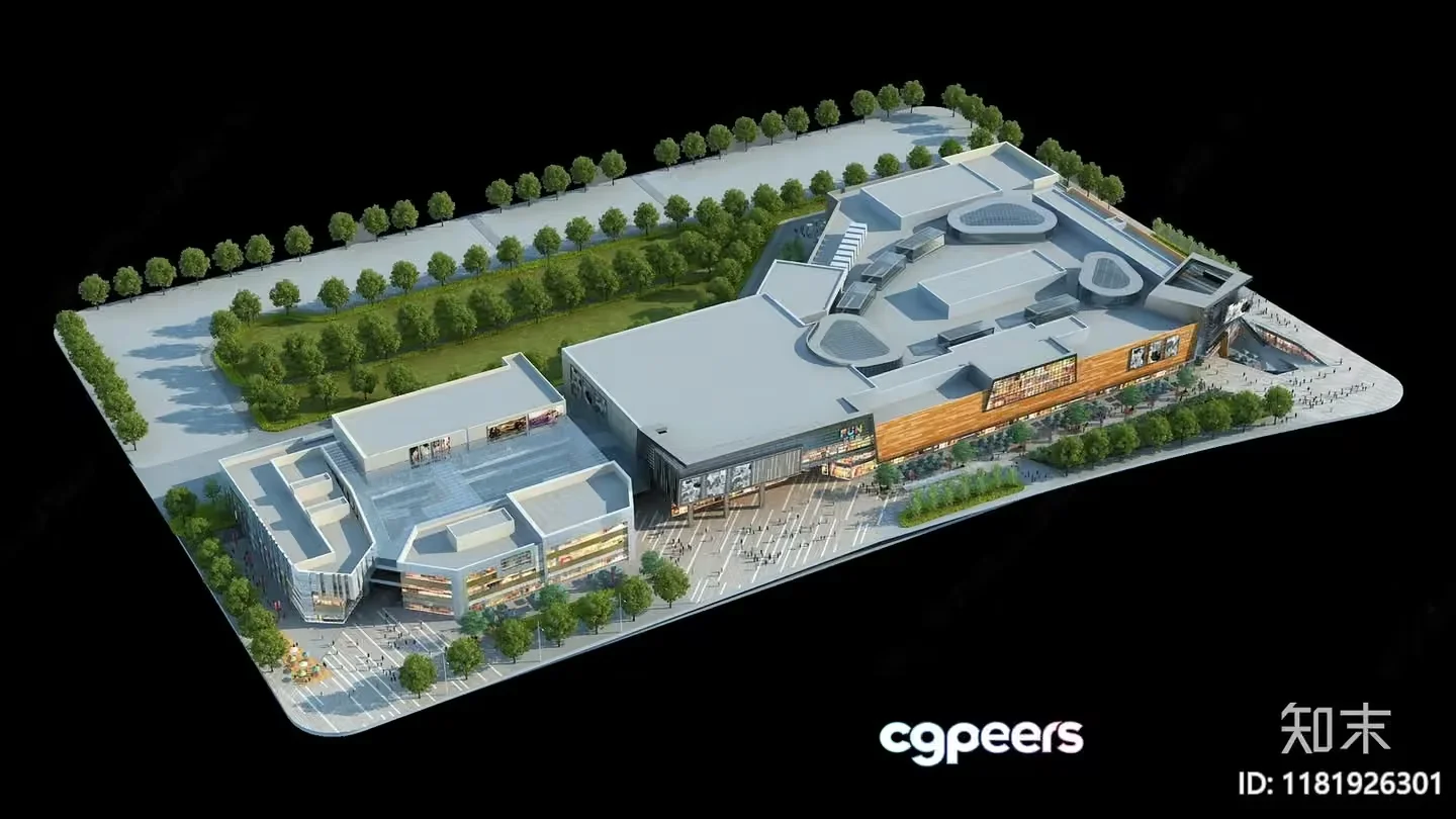 The Main Subject Is A 3D Rendering Of A Building Complex Characterized 3D Model – 1633 – VRAY Render