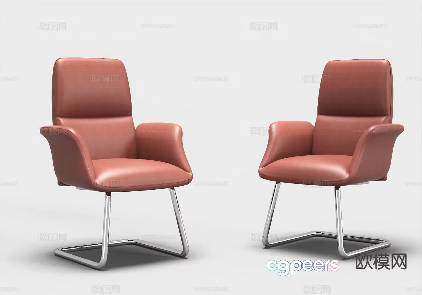 Modern office chair bow chair 3d model