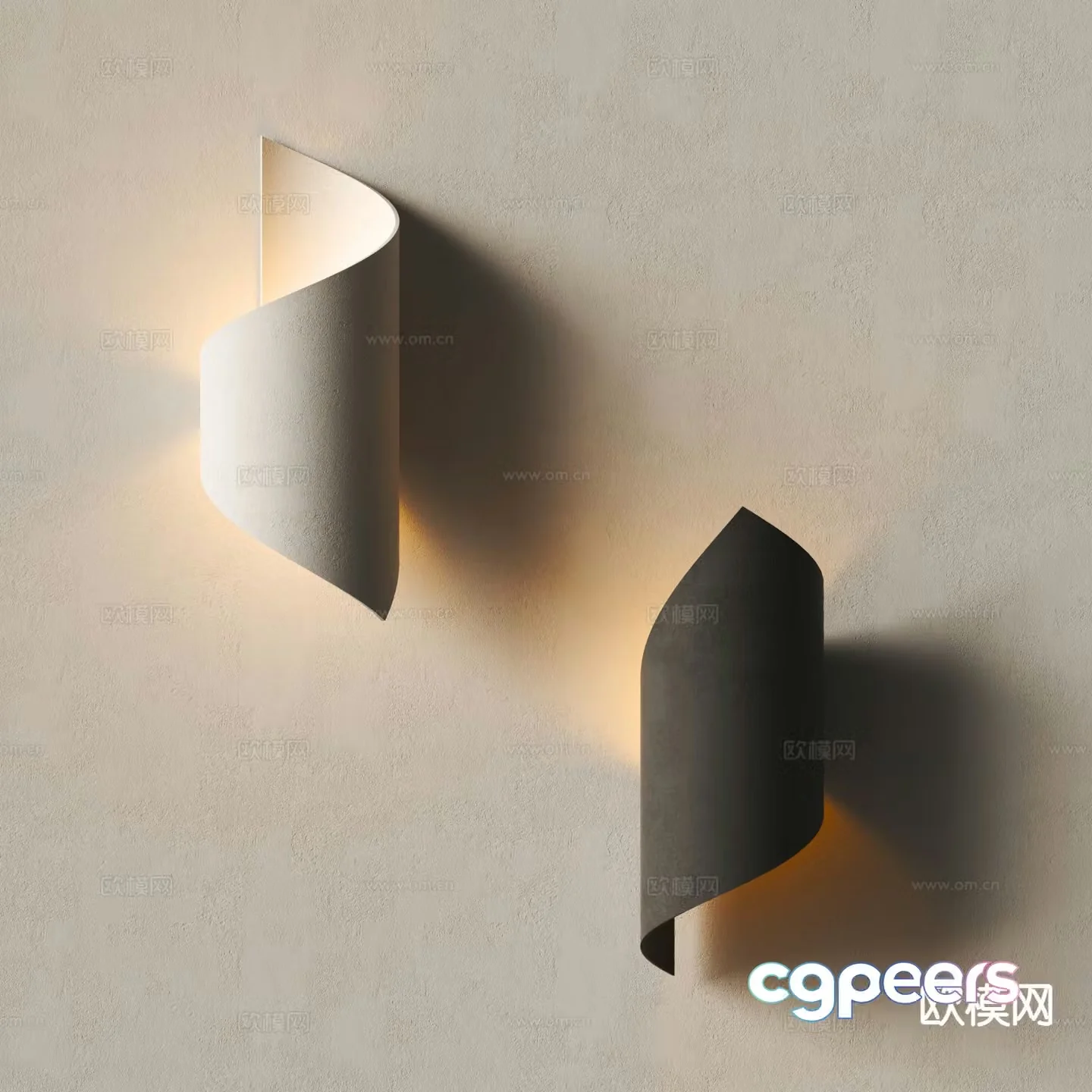 Modern wall lamp plaster lamp 3d model