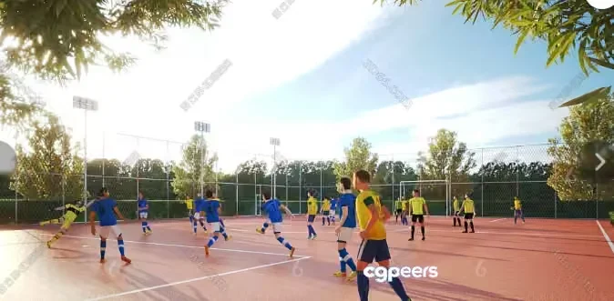 People Playing Soccer 3D Model – 15893 – VRAY Render
