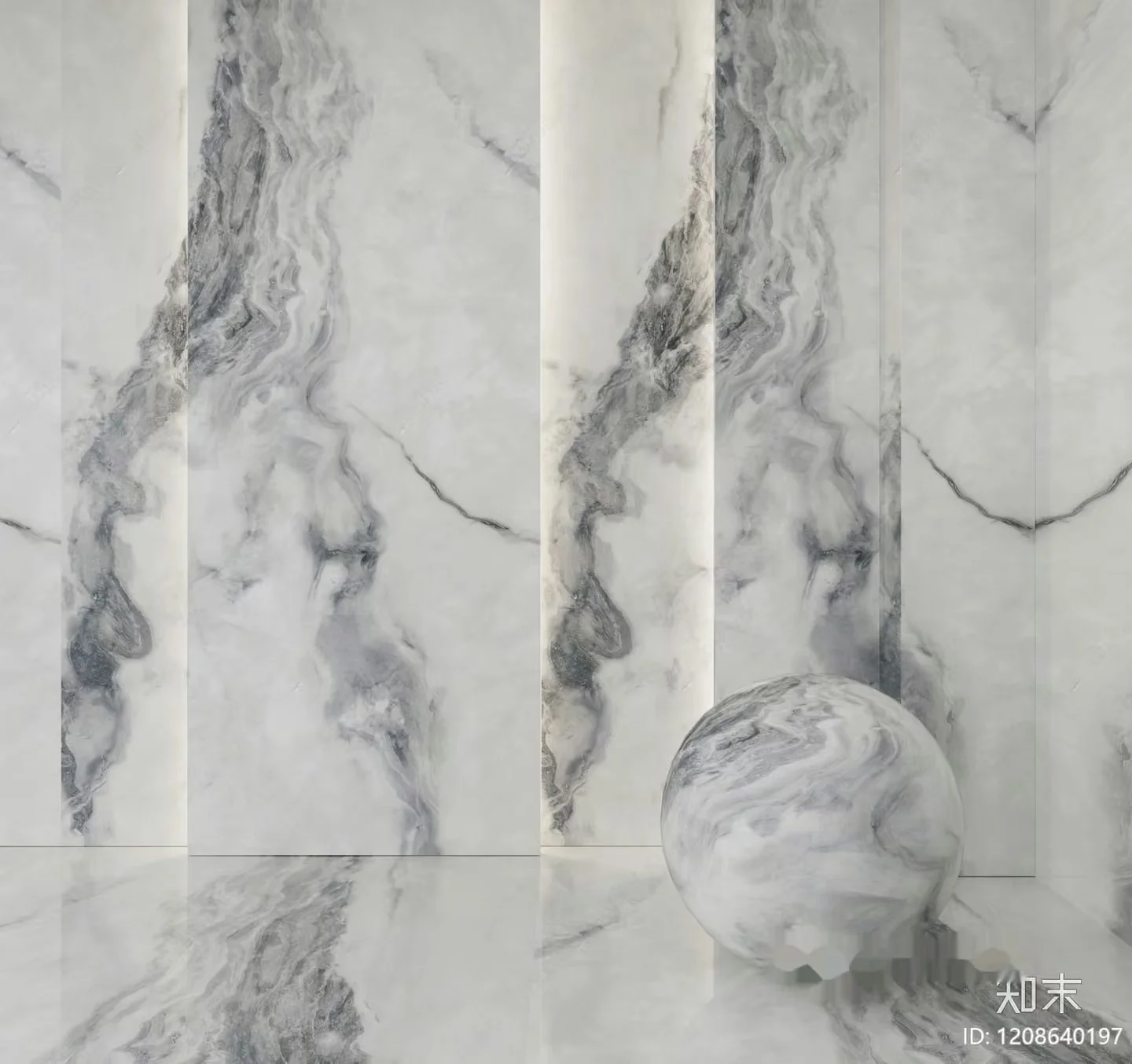 A Marble Sphere 3D Model – 3878 – VRAY Render