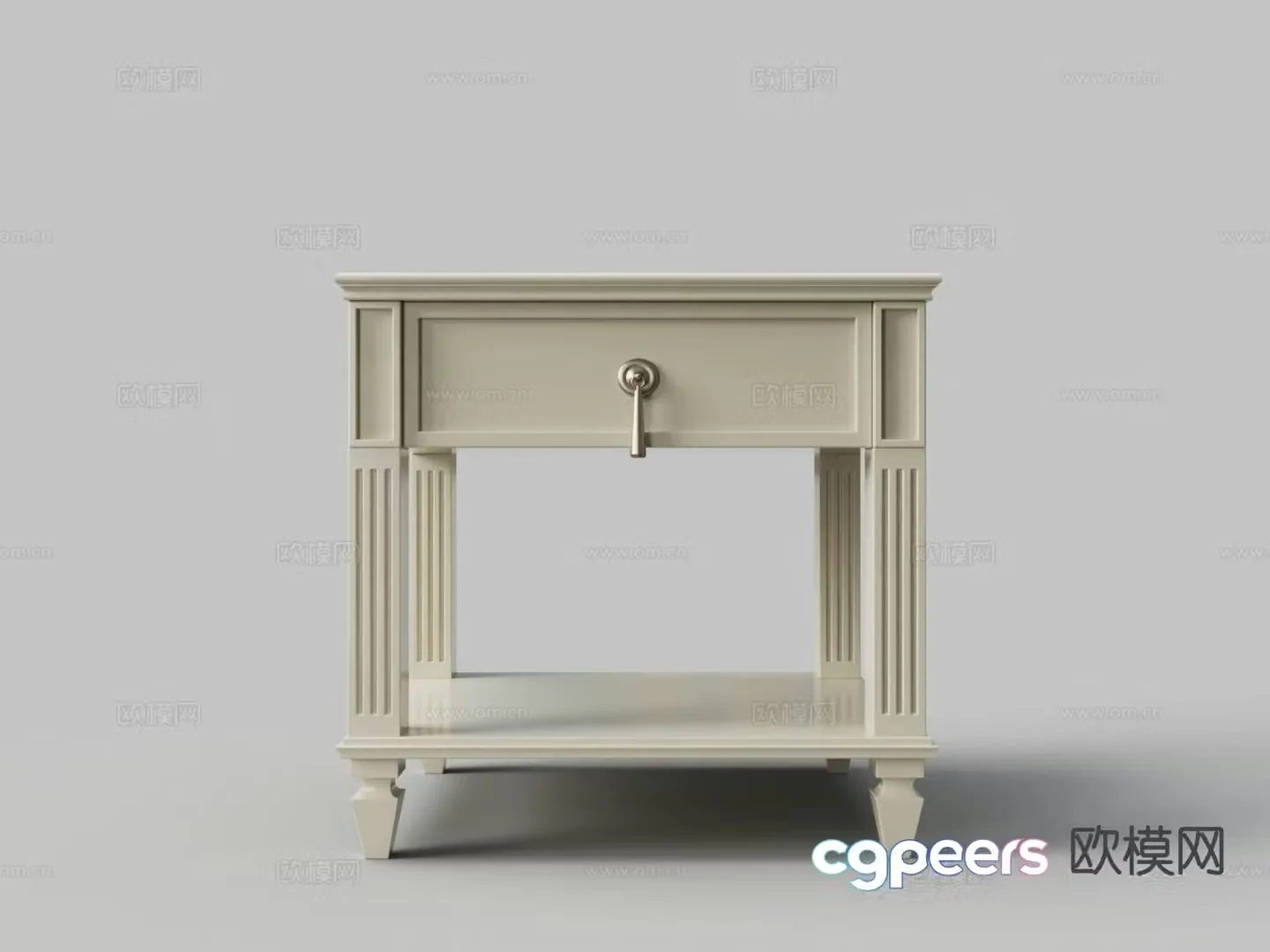 Simple European bedside table 3d model