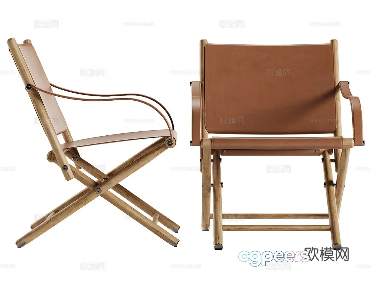 Log Wind Outdoor Chair Folding Chair 3D Model
