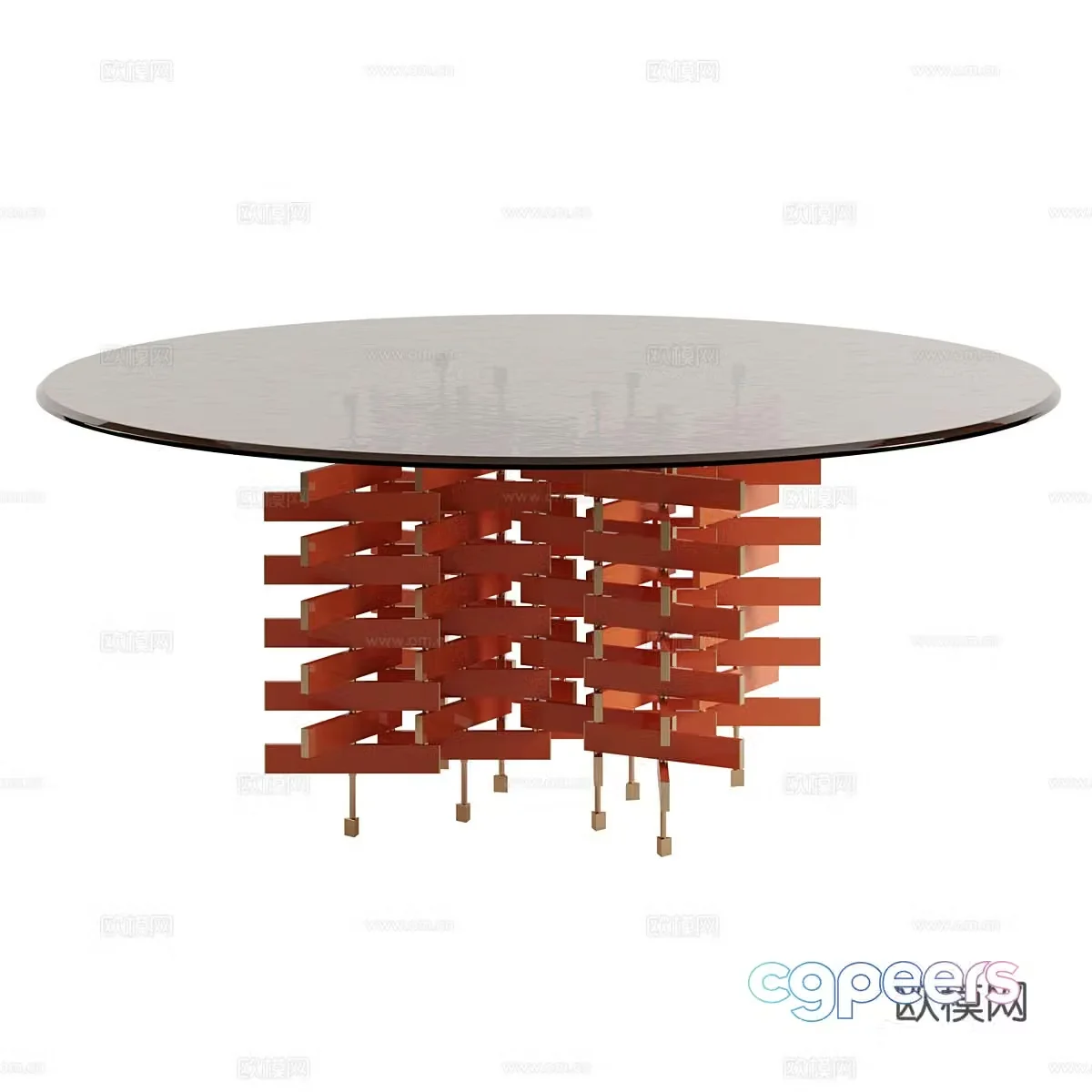 Modern Italian minimalist Baxter Loom round dining table 3D model