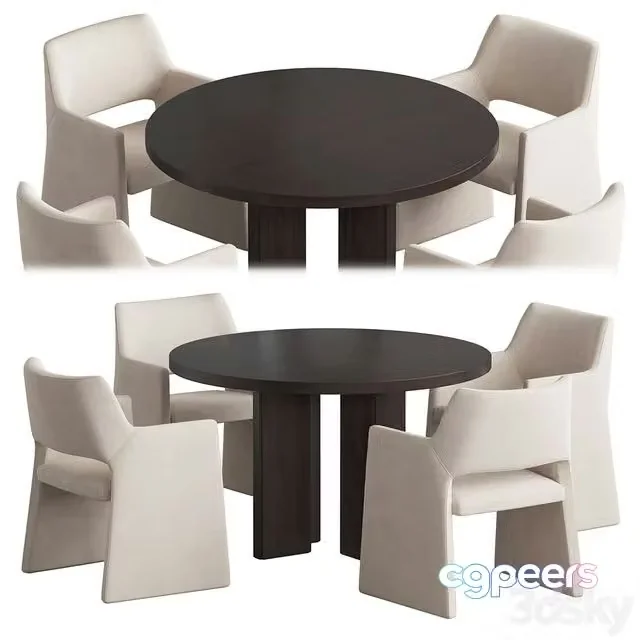3ds Max Free – Foley Faux chair Wood table