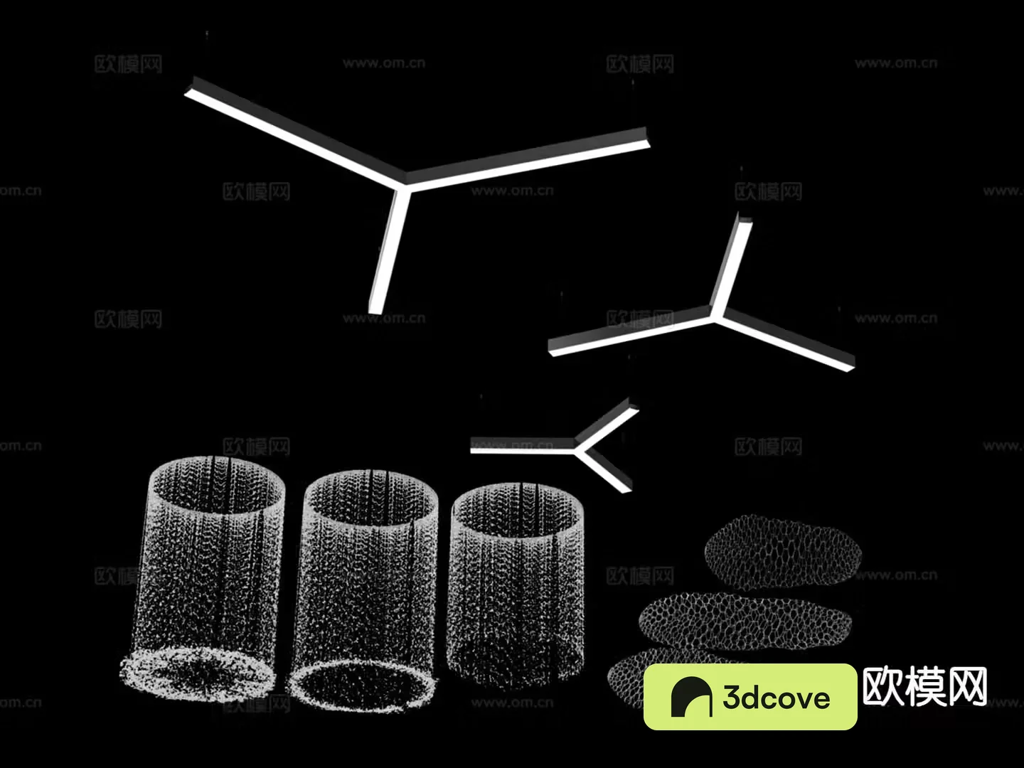 Water curtain decorative lamp geometric ceiling lamp