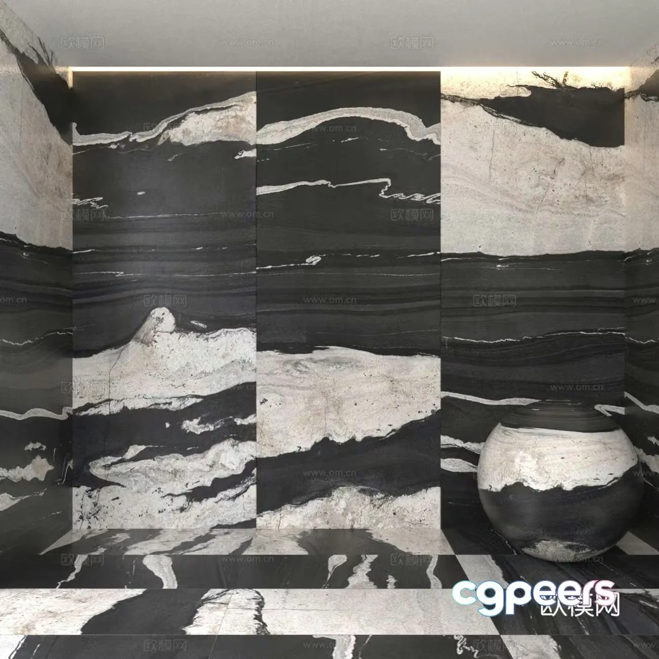 Rock slab marble PU stone 3d model
