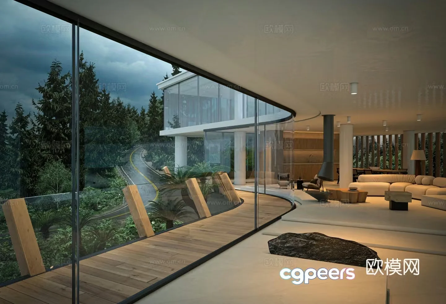Italian villa living room 3D model