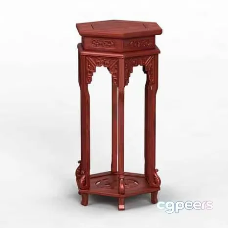 A Wooden Corner Table 3D Model – 22354 – VRAY Render