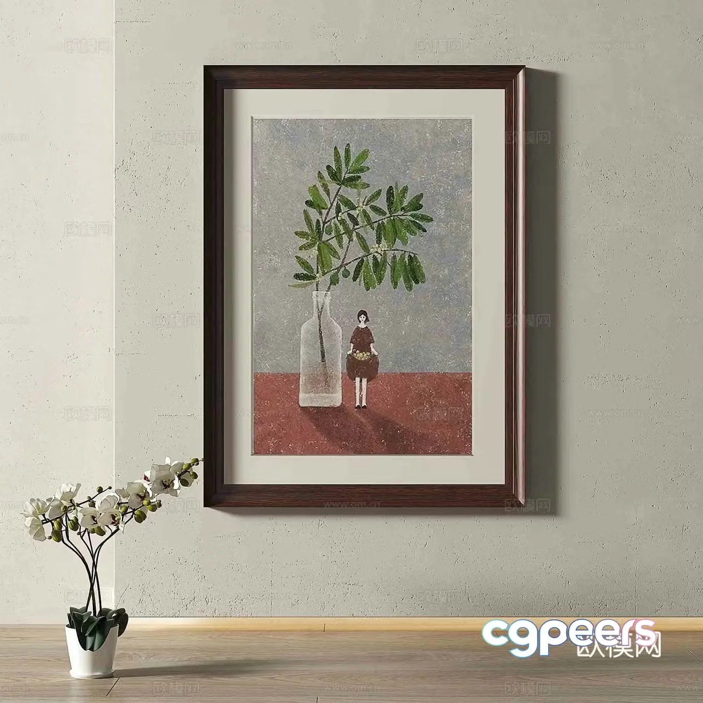 Modern European retro decorative painting 3d model