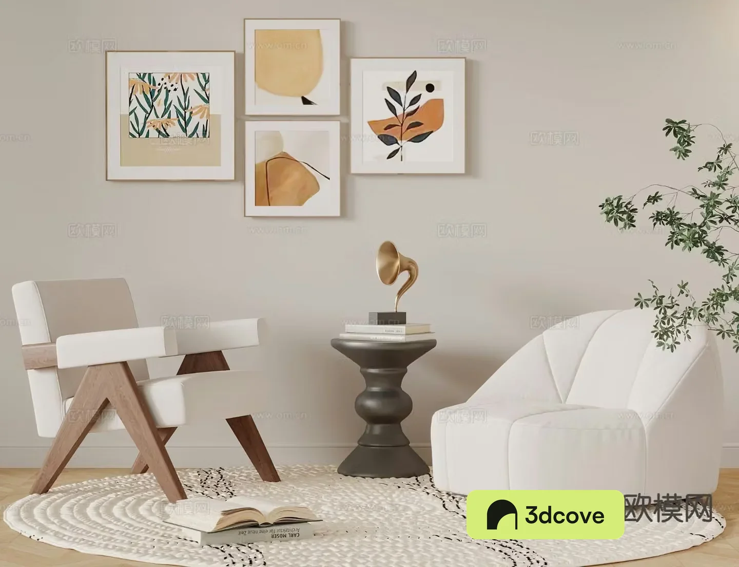 Cream style leisure chair single sofa table