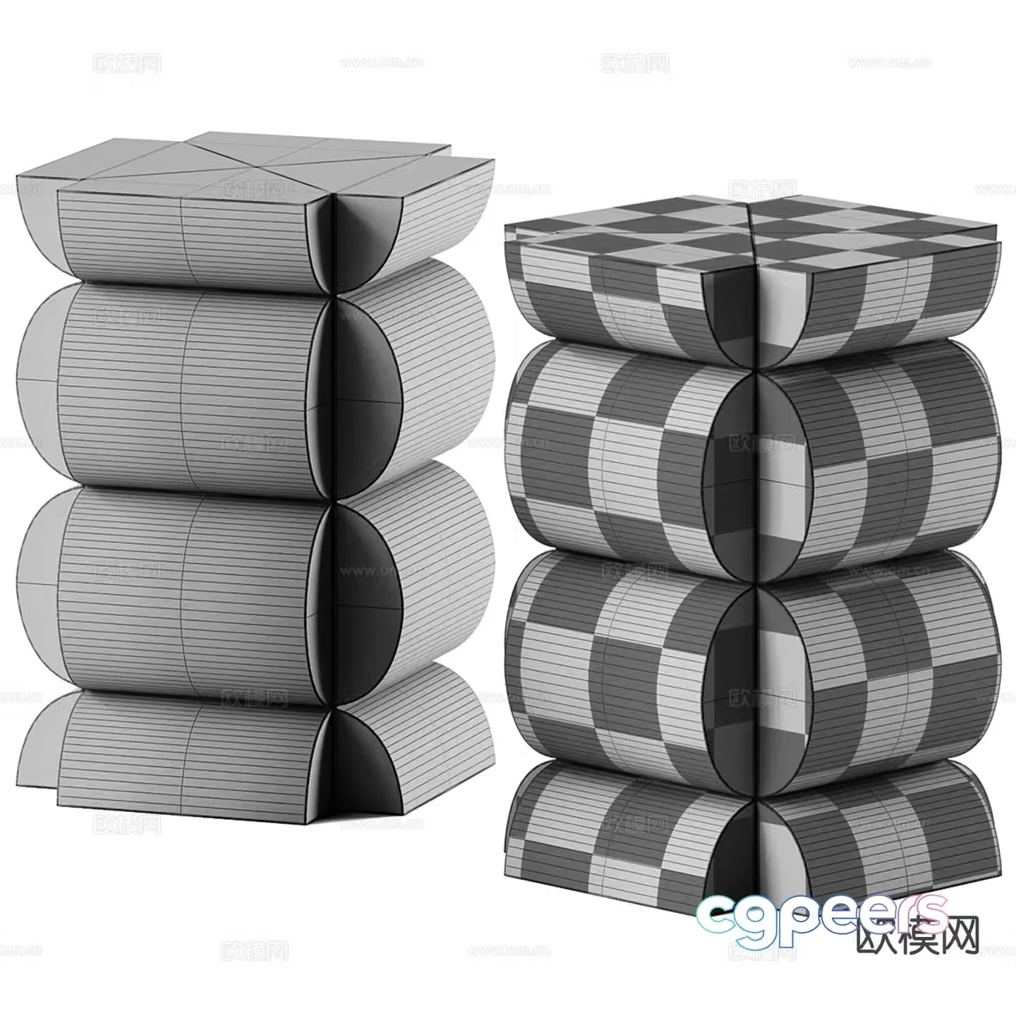 Medieval style side table corner table table table 3D model