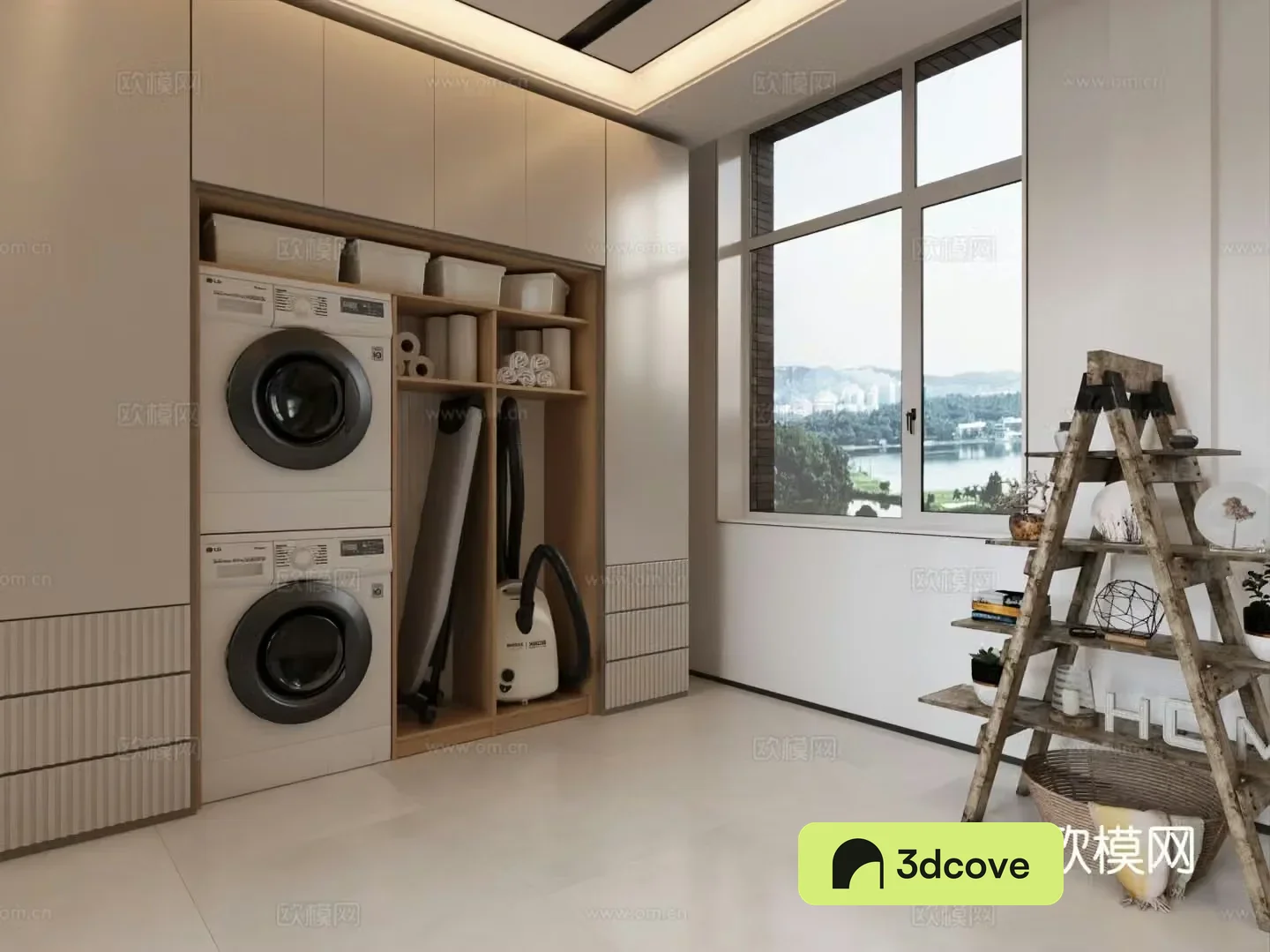 Modern balcony cabinet washing machine cabinet
