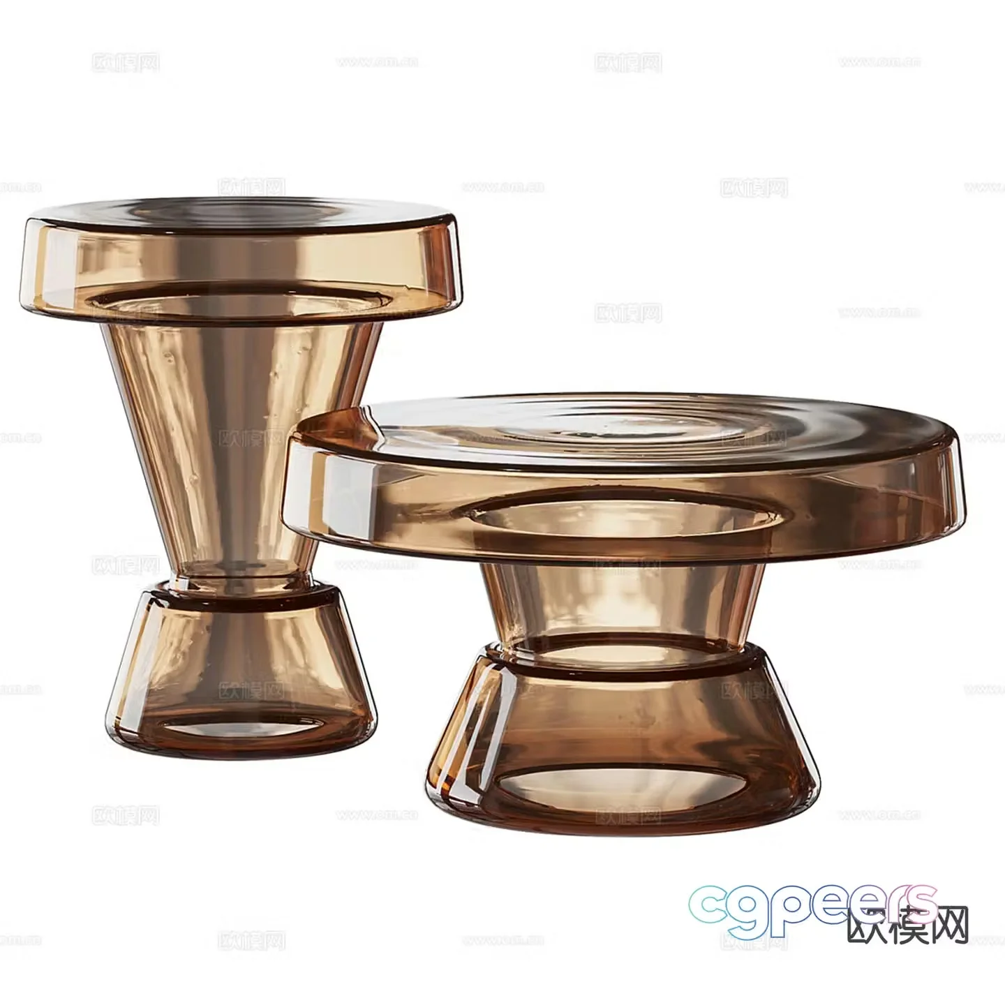 Modern acrylic coffee table 3d model