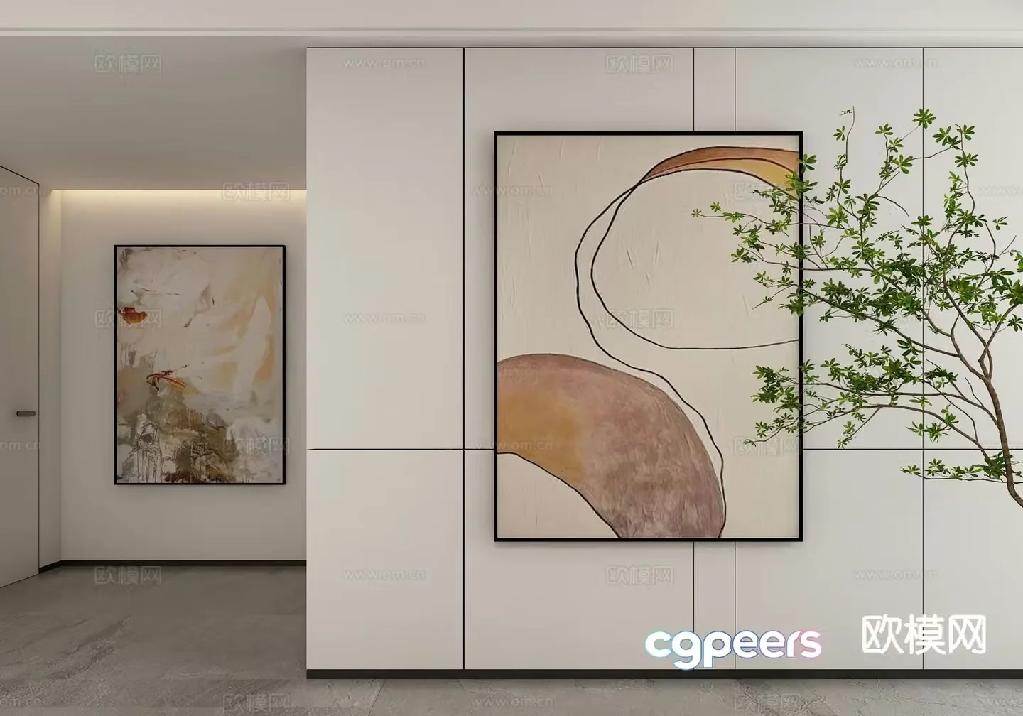 Modern art painting decorative painting 3d model