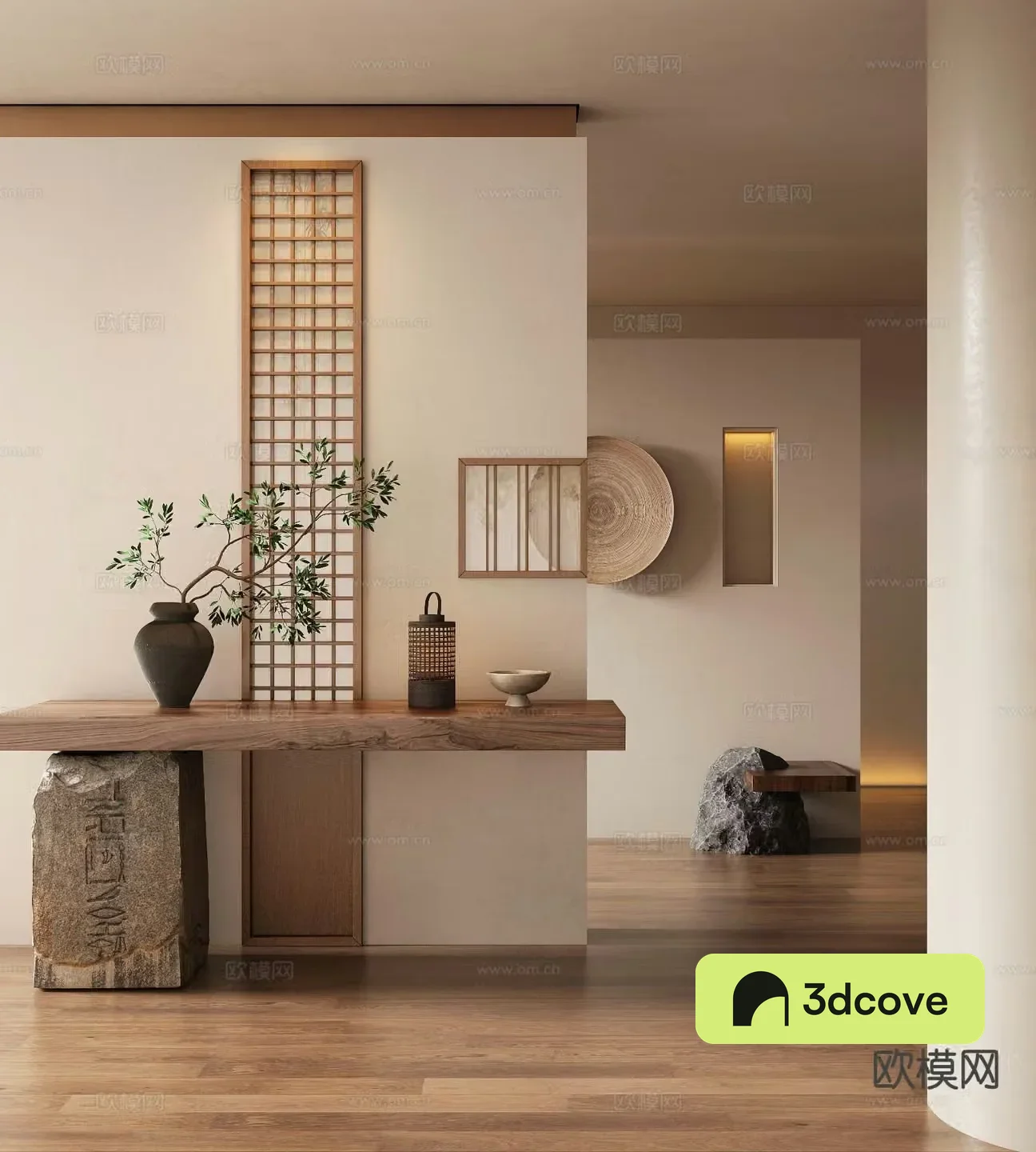 Wabi-sabi entrance hall aisle