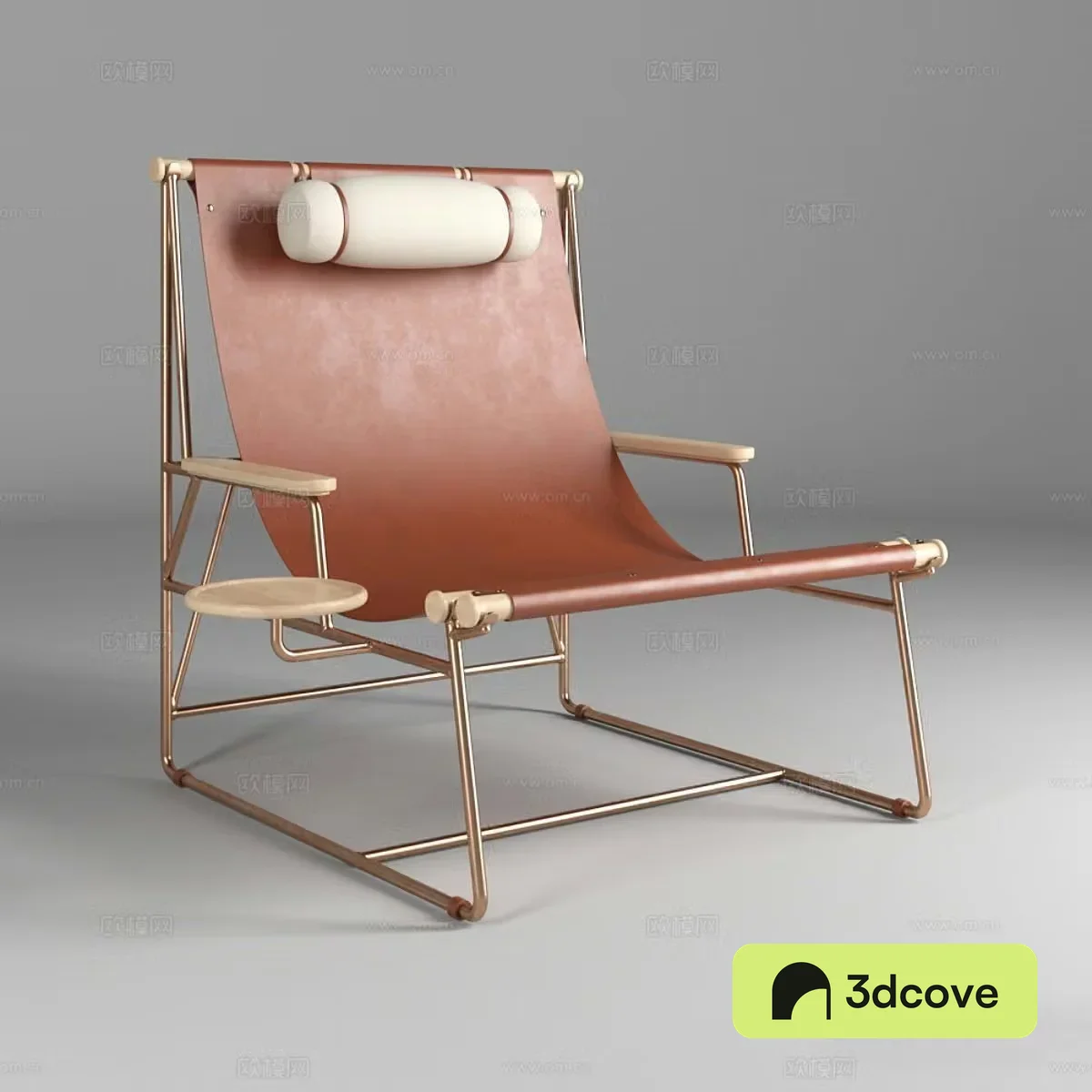 BDDW Italian leather lounge chair