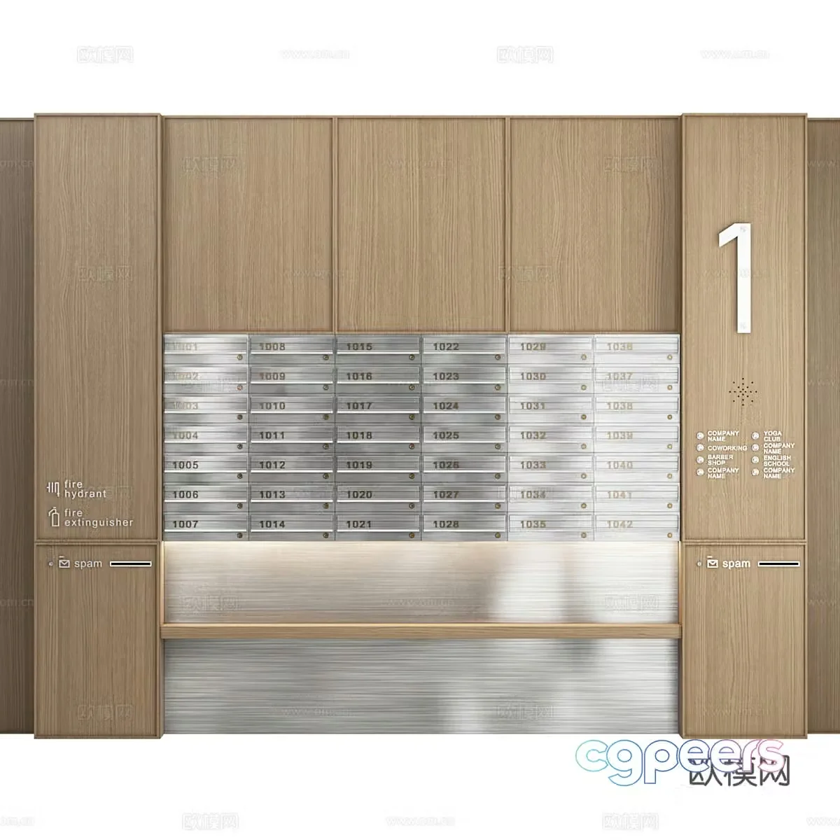 Modern Italian minimalist storage cabinet mailbox express cabinet 3d model